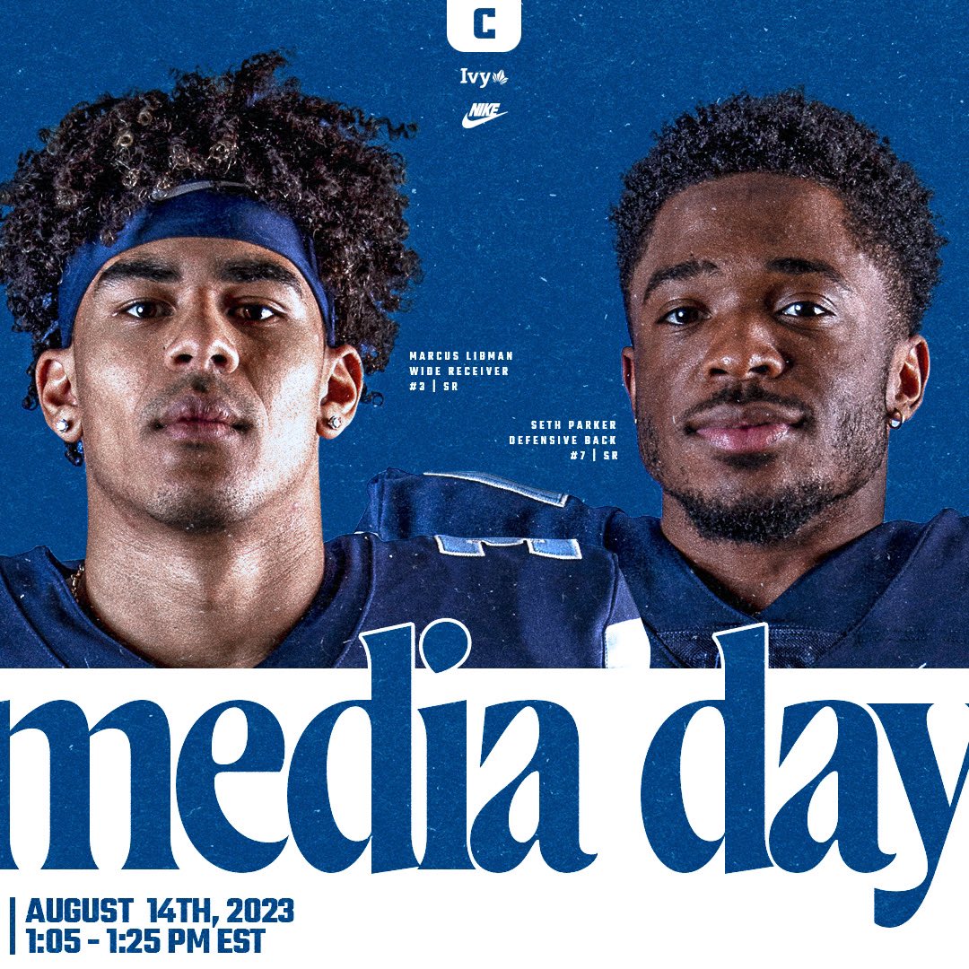 Check out <a href="/marcuslibman/">Marcus Libman</a> and <a href="/SethSethparker/">Seth Parker</a> representing the Lions for this year’s Ivy League Media Day today at 1:05pm EST. You can catch the livestream on YouTube at:

youtube.com/live/a64p3pIaY…

#RoarLionRoar