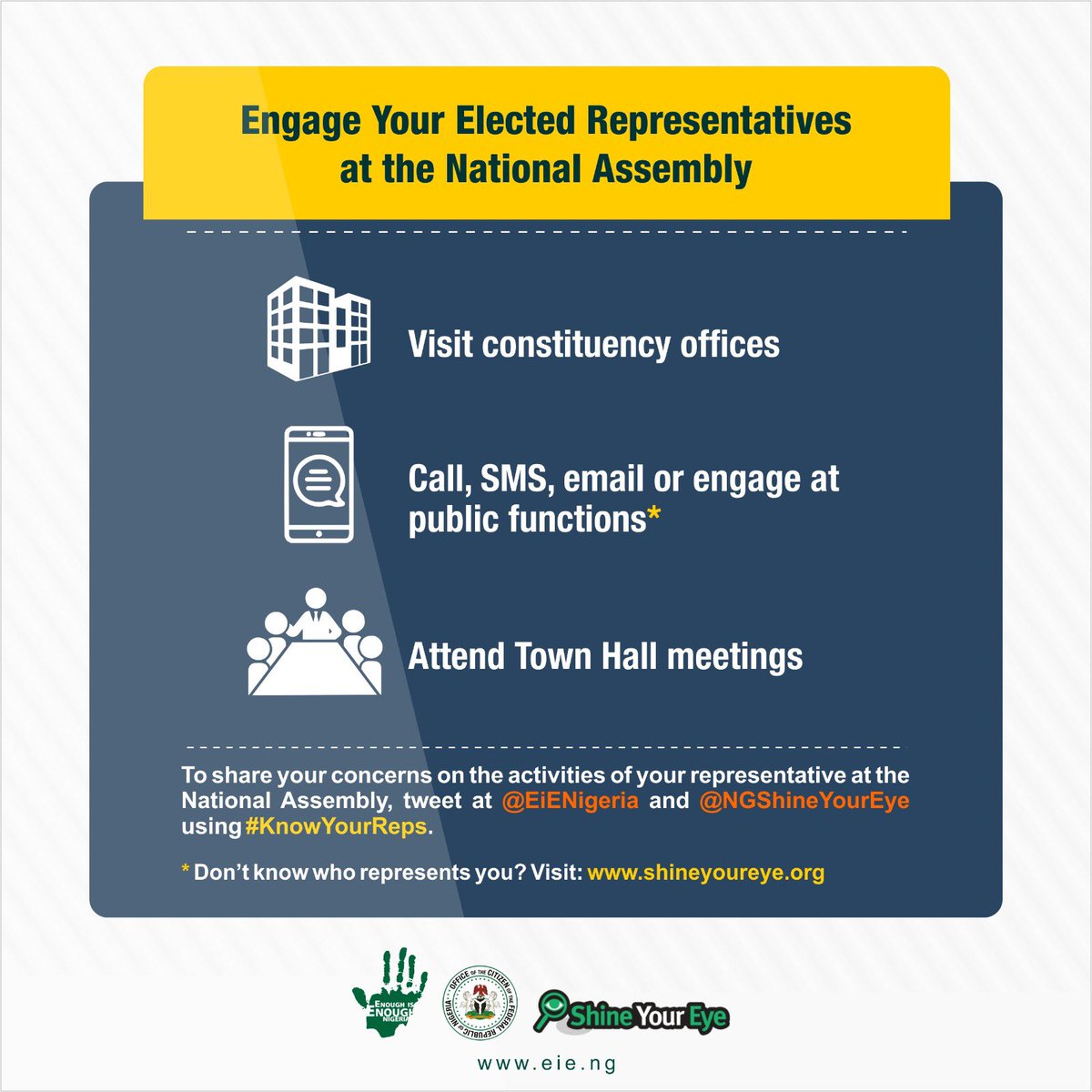 NGShineYourEye's tweet photo. Active Citizen, holding the government accountable involves engaging them, especially on matters that are within the purview of the three tiers.

Awareness is key to knowing how and what to engage them on.

Don’t just rant. Act! ✊

#KnowYourReps https://t.co/uEuPN1I7Ej