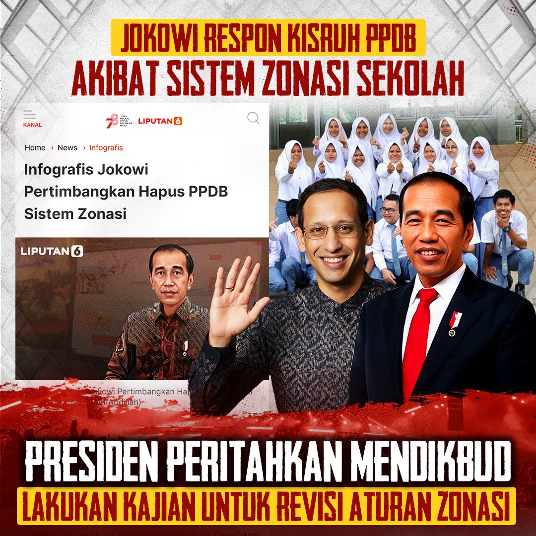 Respon Kisruh Akibat Sistem Zonasi Sekolah, Jokowi Perintahkan Mendikbud lakukan Kajian untuk revisi aturan Zonasi.
Gadis Kretek Farel ISIS SVT HOTEL Obgyn Cwtb Ganjar PDIP Mulan Christopher Densus 88
#poupettekenza #KPがichiban #JENNIE #studiovoetbal