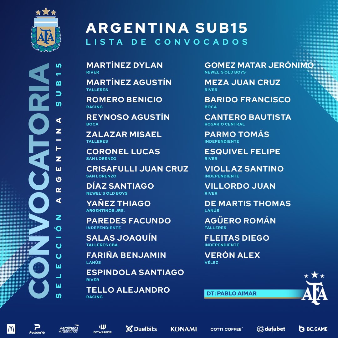 info_1889's tweet photo. #OrgulloCanalla| 🇦🇷 Bautista Cantero fue convocado a la sub 15 de Pablo Aimar para una nueva jornada de entrenamientos en Ezeiza. https://t.co/bHIh8lfyB0