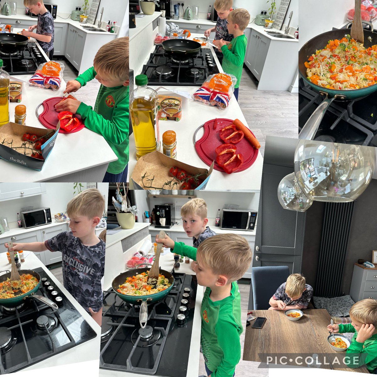 tipping78's tweet photo. @OSJ_Y2 Masterchef Harry taught Cammy how to cook a stir fry… I need a bee now to calm my nerves hahaha but they did well! https://t.co/w03uClYhUp