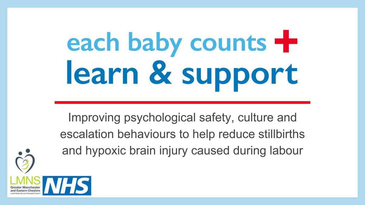The Local Maternity and Neonatal System (LMNS) is implementing 'Each Baby Counts: Learn and Support' across maternity units in GM and Eastern Cheshire. We've published more information about this improvement programme and the tools. Click here: gmintegratedcare.org.uk/lmns/each-baby…