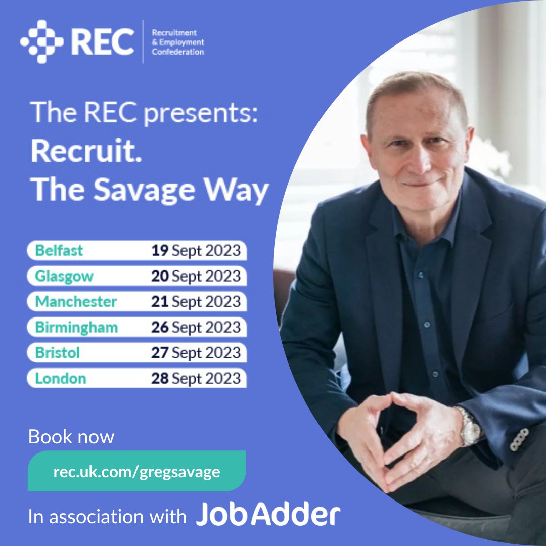 RECmembers's tweet photo. Join the #gregsavagemasterclass, tailored for both new and experienced agency recruiters. Acquire essential skills and mindsets for success in the challenging recruitment landscape. 6 cities, 6 dates! Secure your spot today! 👉https://t.co/jITyR6Bop4 https://t.co/p4MwTLTKTg