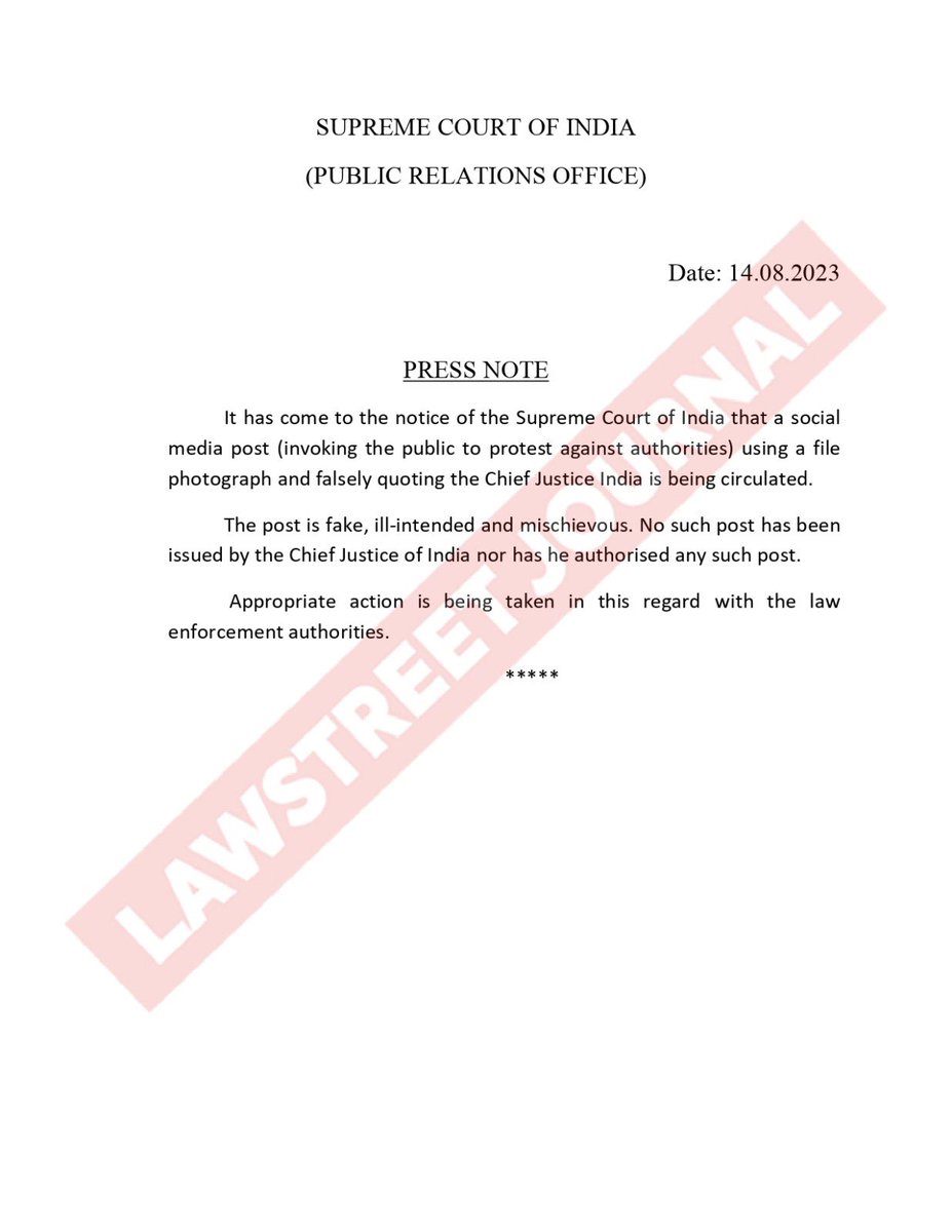 #PublicProtest #LawEnforcement #FakeProtestCall #AuthorityAction #Misinformation #SocialMediaMisuse #LegalResponse #PublicSafety #Accountability #MisleadingContent #LegalConsequences #MisguidedAction #ResponsibleSharing #MediaEthics #FactsMatter #India #LawstreetJ