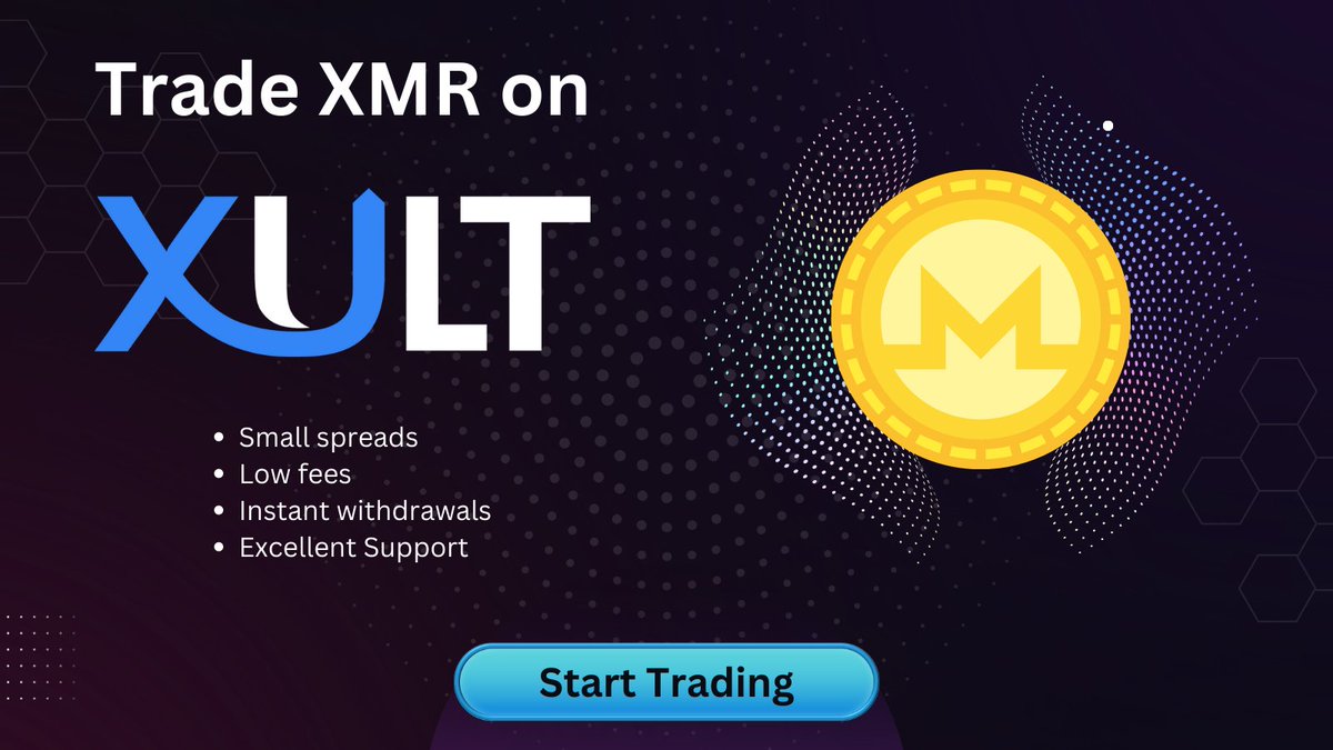 XultExchange's tweet image. Trade #Monero on Xult.com!
Low spreads, instant withdrawals, fair exchange.
$XMR $BTC