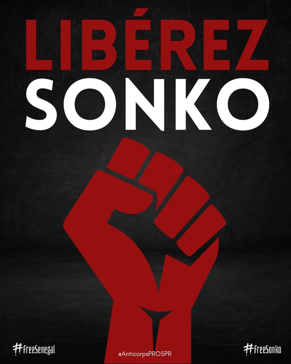 Liberez le Président Ousmane Sonko ✊🏾✊🏾. #FreeSONKO ✊🏾✊🏾 #FreeSenegal 🇸🇳✊🏾