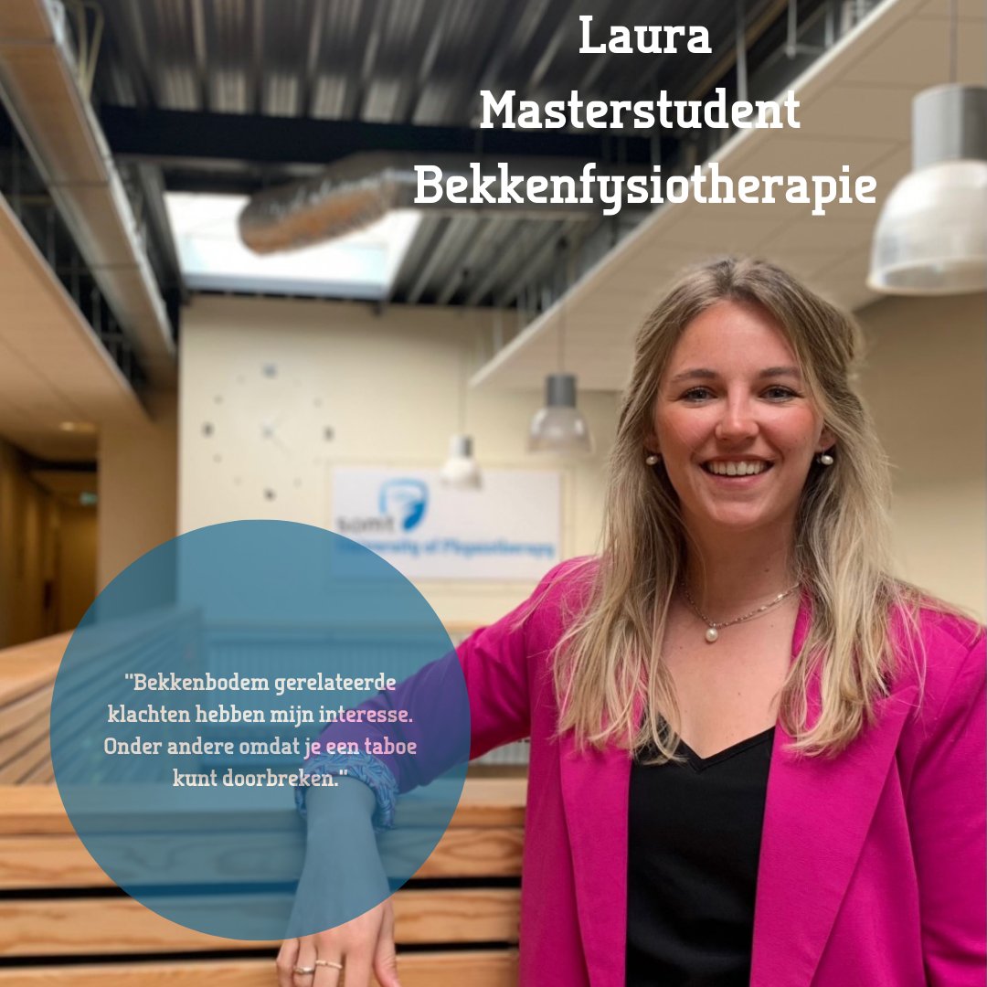 SOMT_UoP's tweet image. Laura Spaan zit in het derde jaar van de master Bekkenfysiotherapie.
"De master is heel erg breed en eigenlijk vind ik alle modules interessant. 🙌

#masterstudent #bekkenfysiotherapie #hbomaster #somt