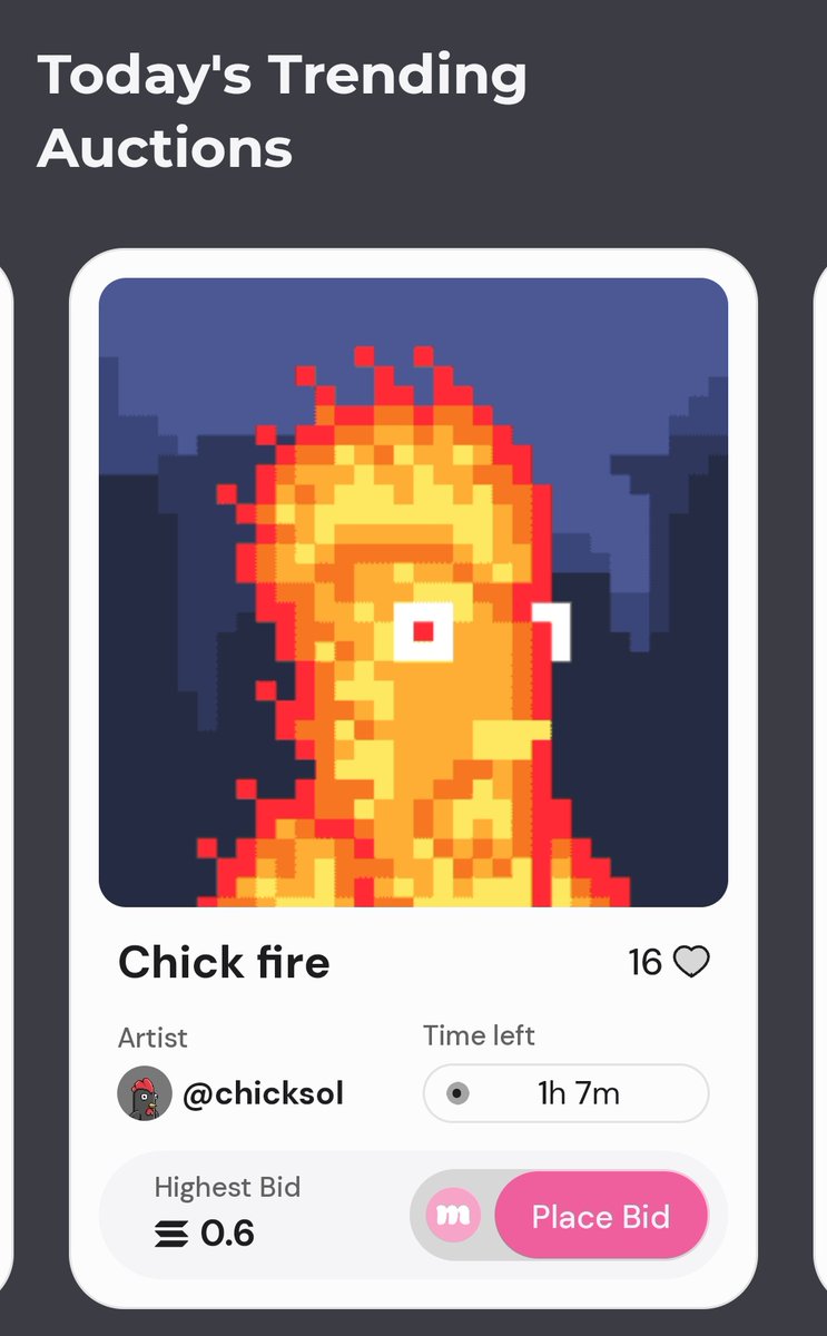 Chick_soll's tweet photo. Last Call ‼️
Still trending on @mallow__art

Chick fire🐔
Current Bid 0.6◎ by @Jennysart_1 🐔🔥
🐔Tick: 10%
⏳Time: 1 Hours left

Thankyou for the support 🙏🔥

🔗Link Below https://t.co/vbRMBOPQKu