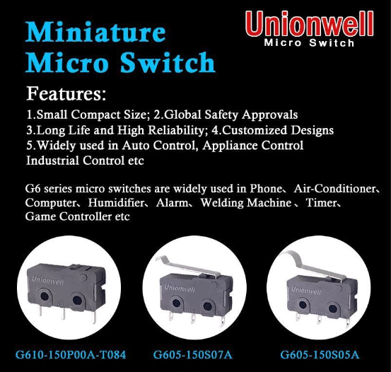 Unionwell G6 Miniature Micro Switch Application