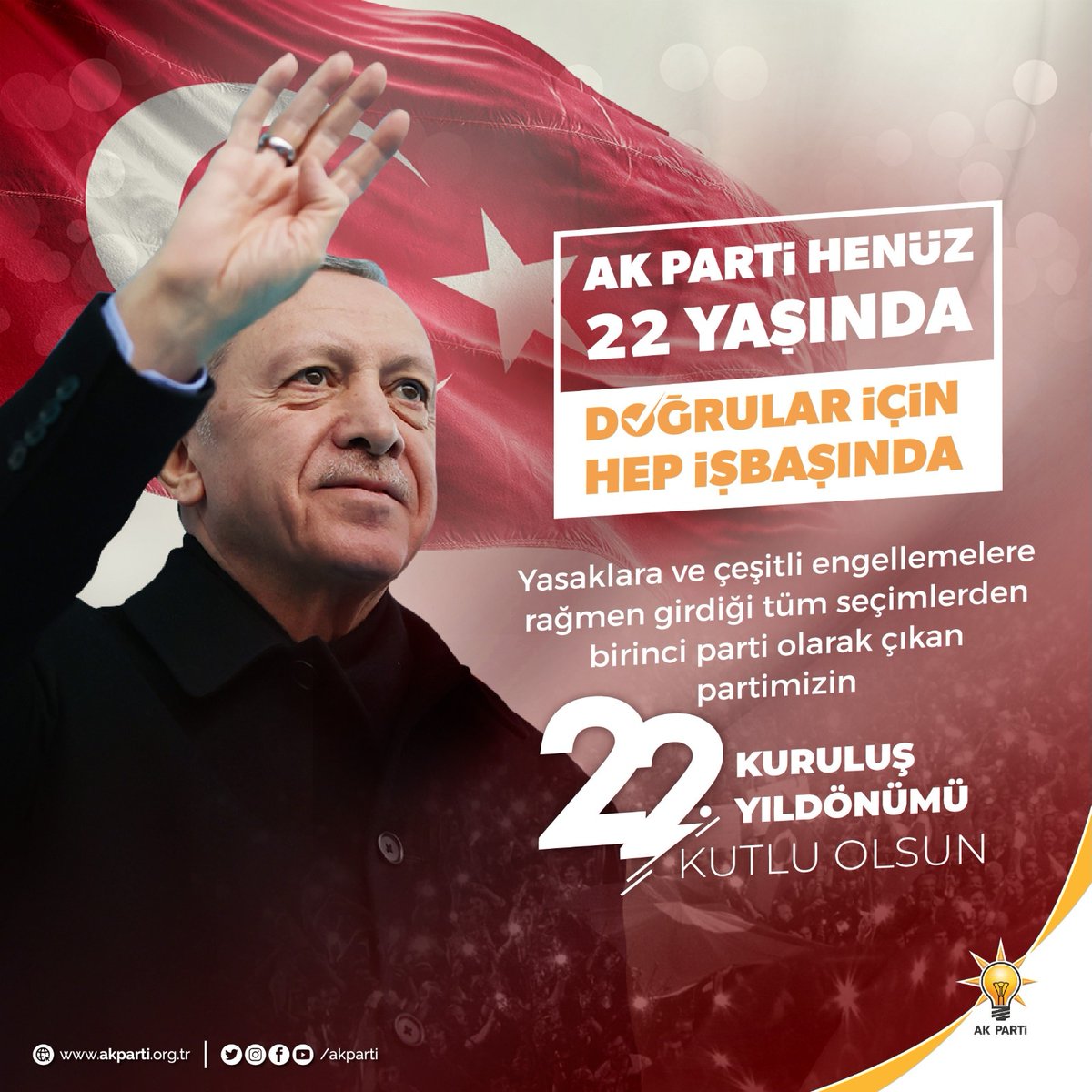 Yasaklara, çeşitli engellemelere rağmen girdiği tüm seçimlerden birinci parti  olarak çıkan partimizin 22. KURULUŞ YILDÖNÜMÜ KUTLU OLSUN
#Niceakyıllara
#14agustos2001