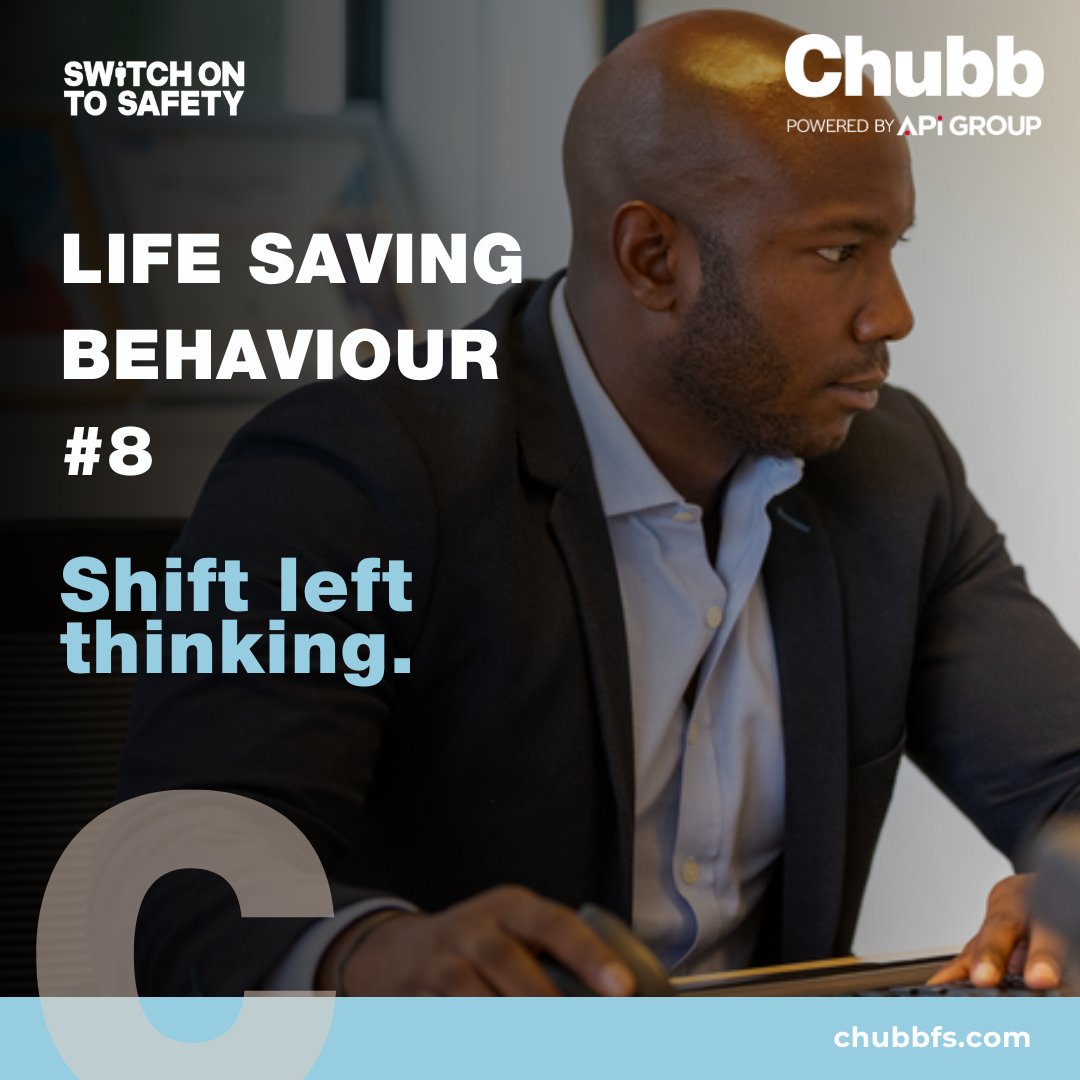 Do you apply shift-left thinking when planning? Whether a construction project where regulation prompts the design of safety controls or routine maintenance, the earlier you start the process, the more effective your safety management.

#ThinkSafety #LifeSavingBehaviour