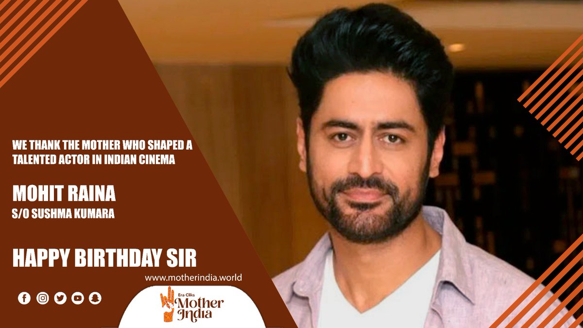 Era Clicks & Mother India wishes 'Mohit Raina' a very happy birthday. 
#motherindia #eraclicks #nakkavenkatrao #MohitRaina #HappyBirthday #filmactor #indianactor #model #bollywoodcinema #hindicinema #bollywoodboxoffice #televisionactor #TVshow #Antariksh #Indiantellyawards