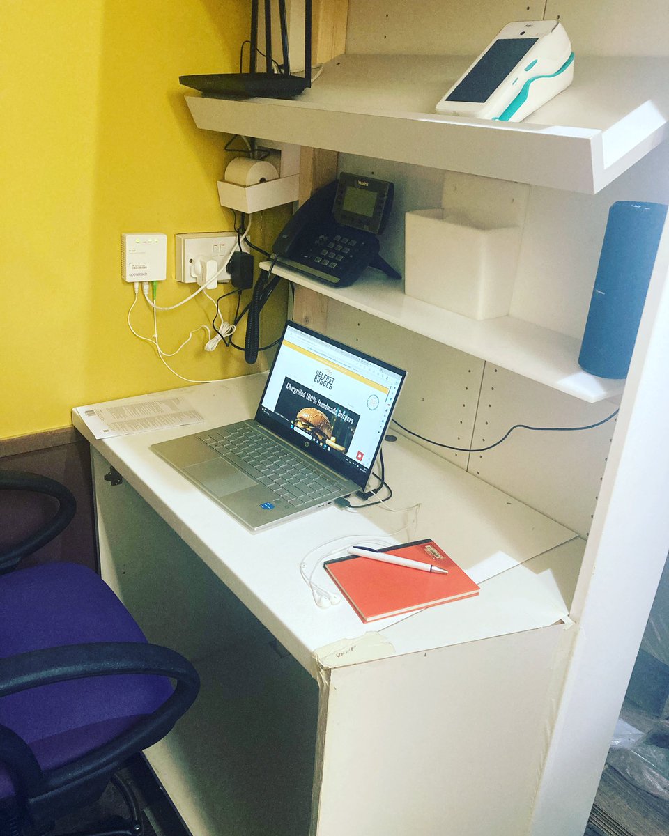 BelfastBurgerHQ's tweet image. @Smooth_Comms HAPPY MONDAY EVERYONE!! Telecoms systems now in place thanks to @Smooth_Comms and @dojo__tech  Office area sorted!! Now that we are connected to the outside world we are gonna start interviewing for staff 😊