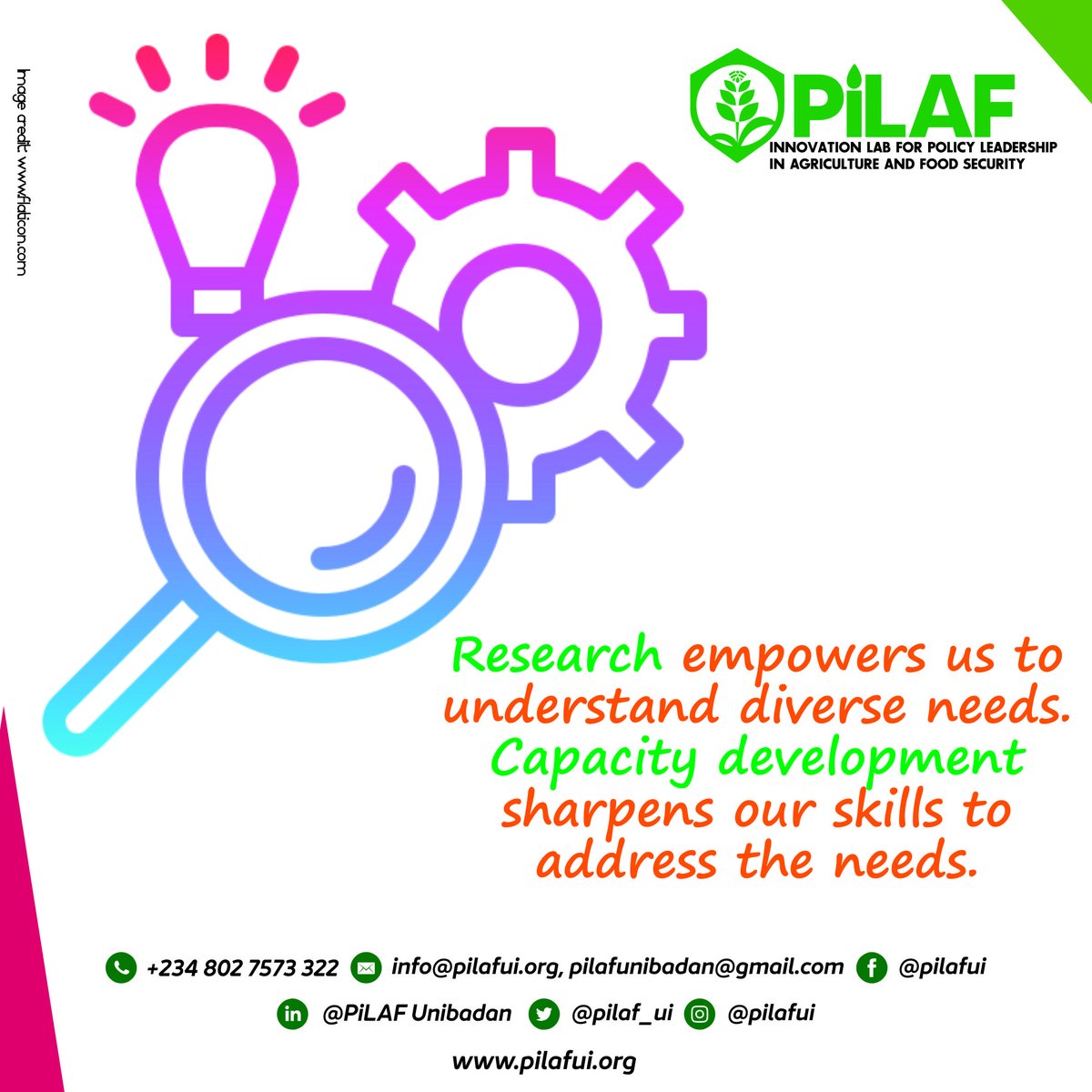 Research empowers us to understand diverse needs. Capacity development sharpens our skills to address the needs. By using these tools to influence policy, we're sowing the seeds of a more inclusive agri-food system.

#research
#capacitydevelopment
#policy
#InclusiveAgriPolicy