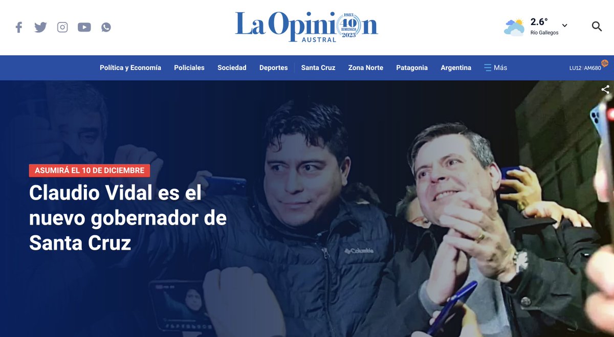frontaly's tweet photo. Diseño y desarrollo para la cobertura especial de @opinionaustral de las elecciones 2023 en #Argentina y #SantaCruz #elecciones2023 #elecciones #infografia #diseño #noticias #frontaly #desktop https://t.co/YmQD1AW6S8