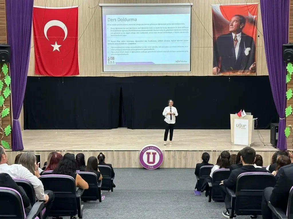 Öğretmen hizmet içi eğitim programımızın ilk günü Kampüs Müdürümüz Hatice ŞENVERDİ Genel Okul İşleyişi ve Kurum Kültürü sunumunu gerçekleştirdi. #UğurluOlmak
#BizBüyükBirAileyiz