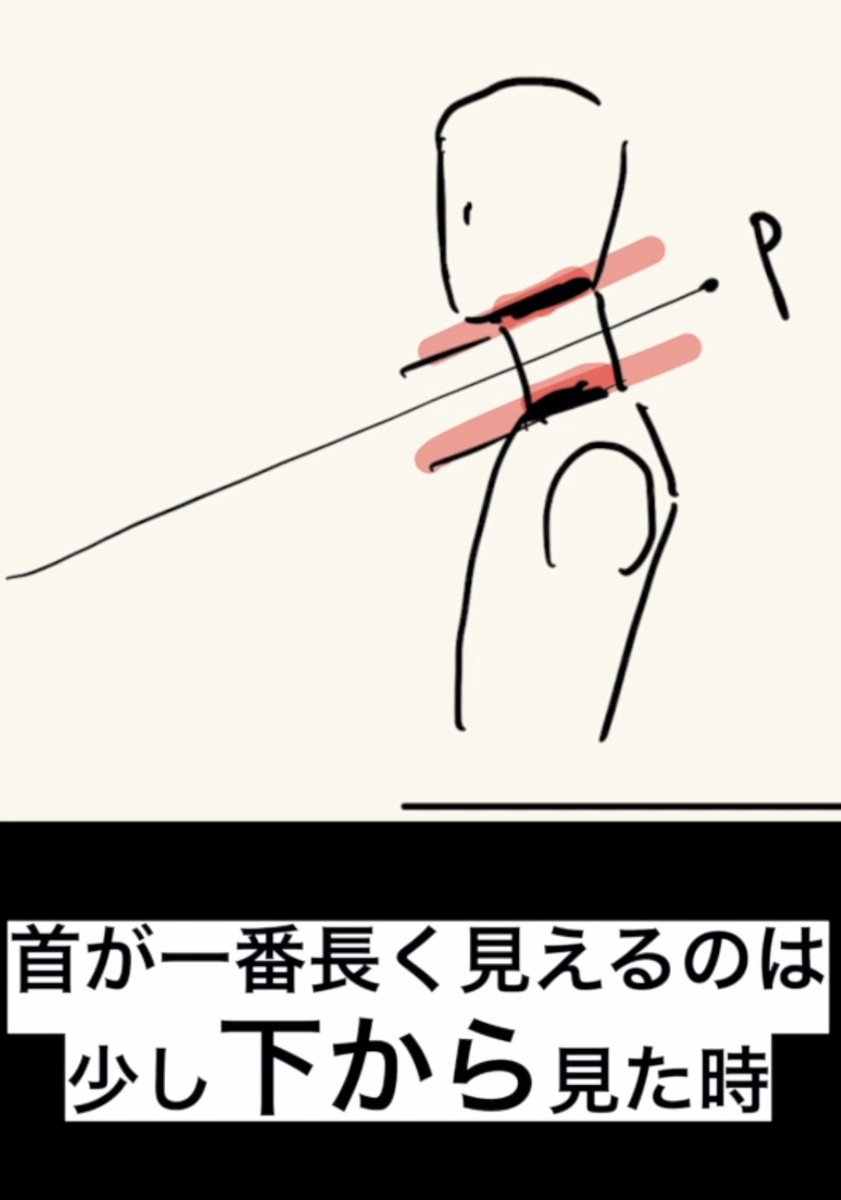 【アオリフカンの顔、首、肩の見え方】 https://youtube.com/shorts/gFXauSItnB8 ・アオリは首が長く、フカンは頭と肩が重なる ・首が一番長く見えるのは、少し下から見た時 ・正面から見た時に首はアゴと肩で隠れている