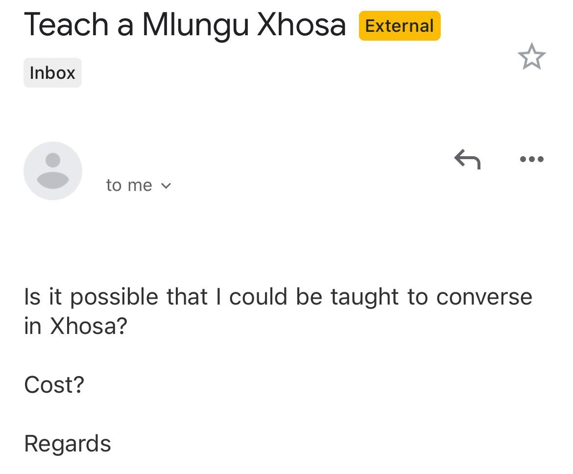 chidostartsup's tweet photo. When it comes to @VamboAcademy clients we always win on the personality lottery and get the best interactions! 

Ewe, It’s very possible to teach anyone any language especially African Languages 🌍

Let’s get you conversing in IsiXhosa 🇿🇦 https://t.co/pRk72haeJB