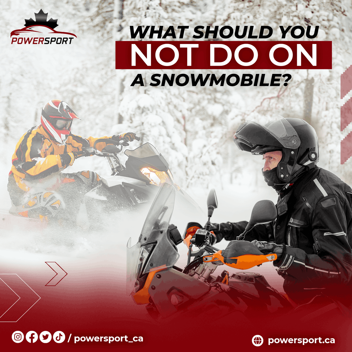 powersport_ca's tweet image. 📌Before you ride, verify the weather and the state of the trails. Avoid riding while the weather is bad.
Avoid drinking and driving.
👉🏻 Never travel alone.
Dress for survival and safety✨

#outdoorsafety #trailridingtips #weathercheck #saferiding #stayalert #rideresponsibly