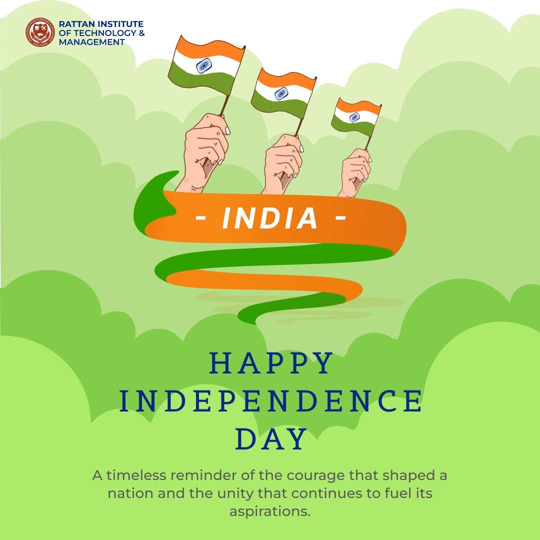 ritm_college's tweet photo. 🇮🇳 Celebrating the spirit of freedom and innovation this Independence Day! At Rattan Institute of Technology &amp; Management, we honor our nation's journey towards progress and empowerment. Let's soar higher, together!  #IndependenceDay #RITM #ProudToBeIndian https://t.co/1byy4KCKL0