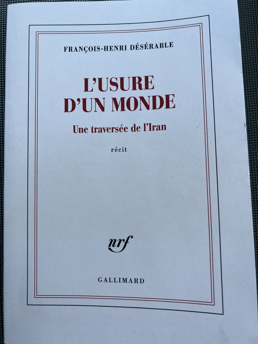 70 ans après #NicolasBouvier, magnifique récit de voyage de FH Désérable dans une République Islamique  … en pleine répression contre son peuple. #Iran #FemmeVieLiberte