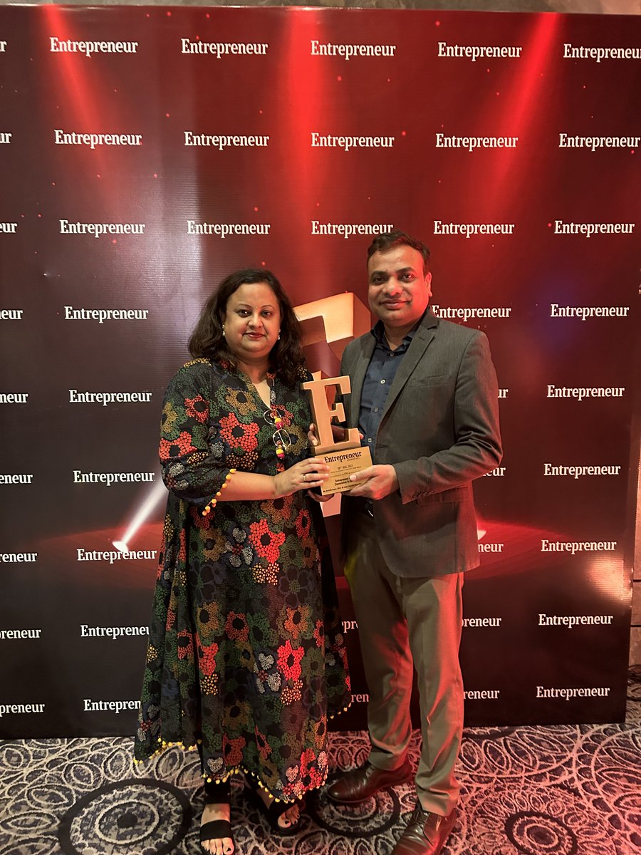 Amantyatech's tweet photo. Excited to announce that our exceptional CEO, Anuradha Gupta, and visionary CTO, Sanjay Bisen, have been recognized with the coveted "Entrepreneur of the Year" award in the esteemed category of "Innovation in Technology" by Entrepreneur India. 

#Amantya #AmantyaTechnologies https://t.co/0ul49vLsa4