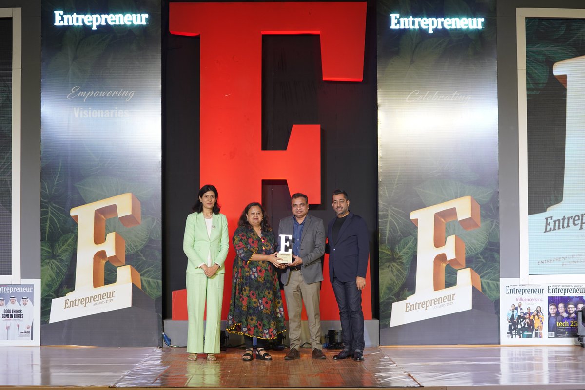 Amantyatech's tweet photo. Excited to announce that our exceptional CEO, Anuradha Gupta, and visionary CTO, Sanjay Bisen, have been recognized with the coveted "Entrepreneur of the Year" award in the esteemed category of "Innovation in Technology" by Entrepreneur India. 

#Amantya #AmantyaTechnologies https://t.co/0ul49vLsa4