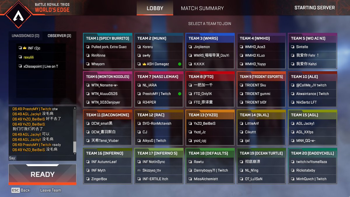 rexulili's tweet photo. watch partying @apacsouthhub apac-s open league competitive scrims tonight โก๏ธhttps://t.co/5HlmR31Ax1
#competitiveapex #apexlegends https://t.co/qof3a3QTBa