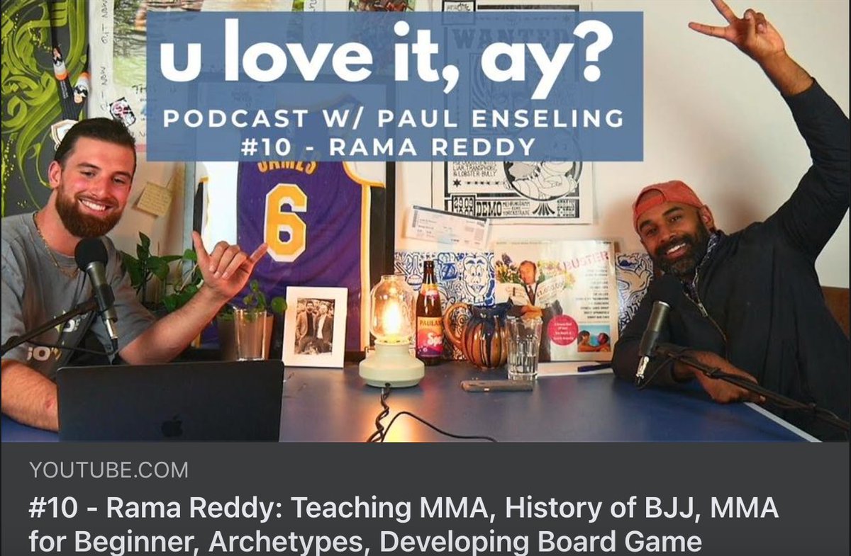 ramareddy_mma's tweet photo. My friend/BJJ student Paul interviewed me, and we run the gamut of topics from BJJ History, Pedagogy, to Game Development

https://t.co/pf8XunMlT2

#BJJ #MMA https://t.co/6pAW7jA8lK
