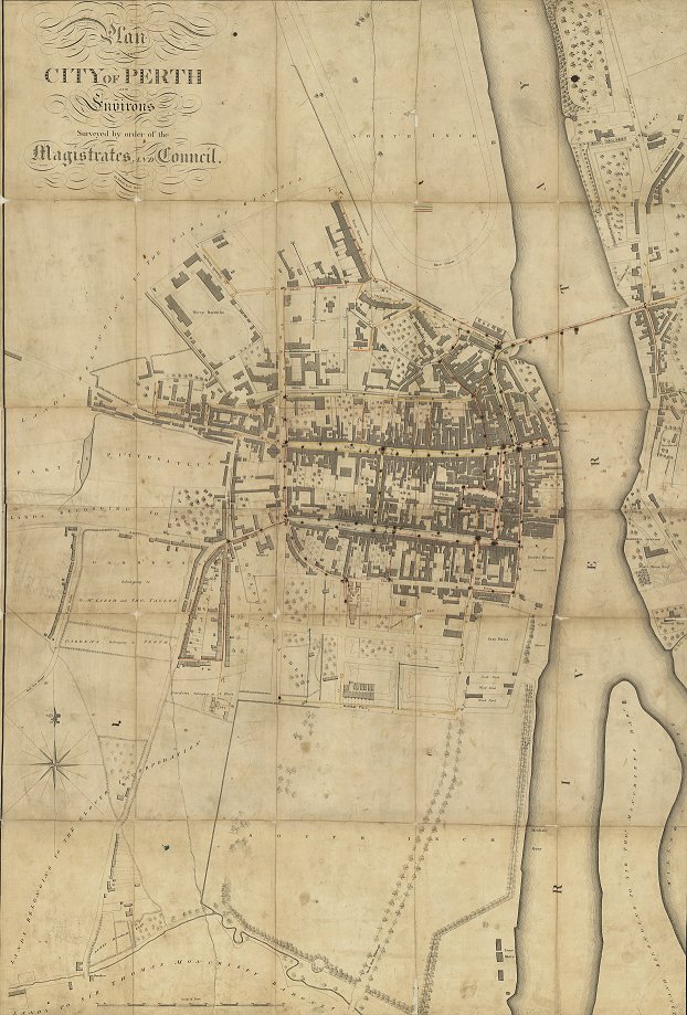 Morning! Time for #MapMonday. Here is a 'Plan of the City of Perth and Environs. Surveyed by order of the Magistrates and Council' by Robert Reid, 1809.🗺️ 

#ExploreYourArchive