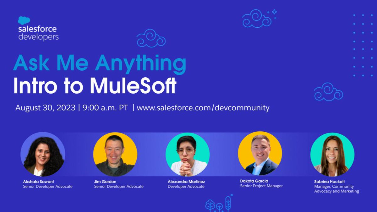 Gaurav Kheterpal (@gauravkheterpal) on Twitter photo What should every #SalesforceDeveloper know about <a href="/MuleSoft/">MuleSoft</a> ? 
Join this expert lineup for a conversation around this powerful integration & automation platform. Don't forget to bring your questions! 
<a href="/sawantakshata02/">Akshata Sawant</a>
Watch LIVE Aug 30 at 9:00AM, RSVP -
lnkd.in/d5AtD6Sx What should every #SalesforceDeveloper know about <a href="/MuleSoft/">MuleSoft</a> ? 
Join this expert lineup for a conversation around this powerful integration & automation platform. Don't forget to bring your questions! 
<a href="/sawantakshata02/">Akshata Sawant</a>
Watch LIVE Aug 30 at 9:00AM, RSVP -
lnkd.in/d5AtD6Sx
