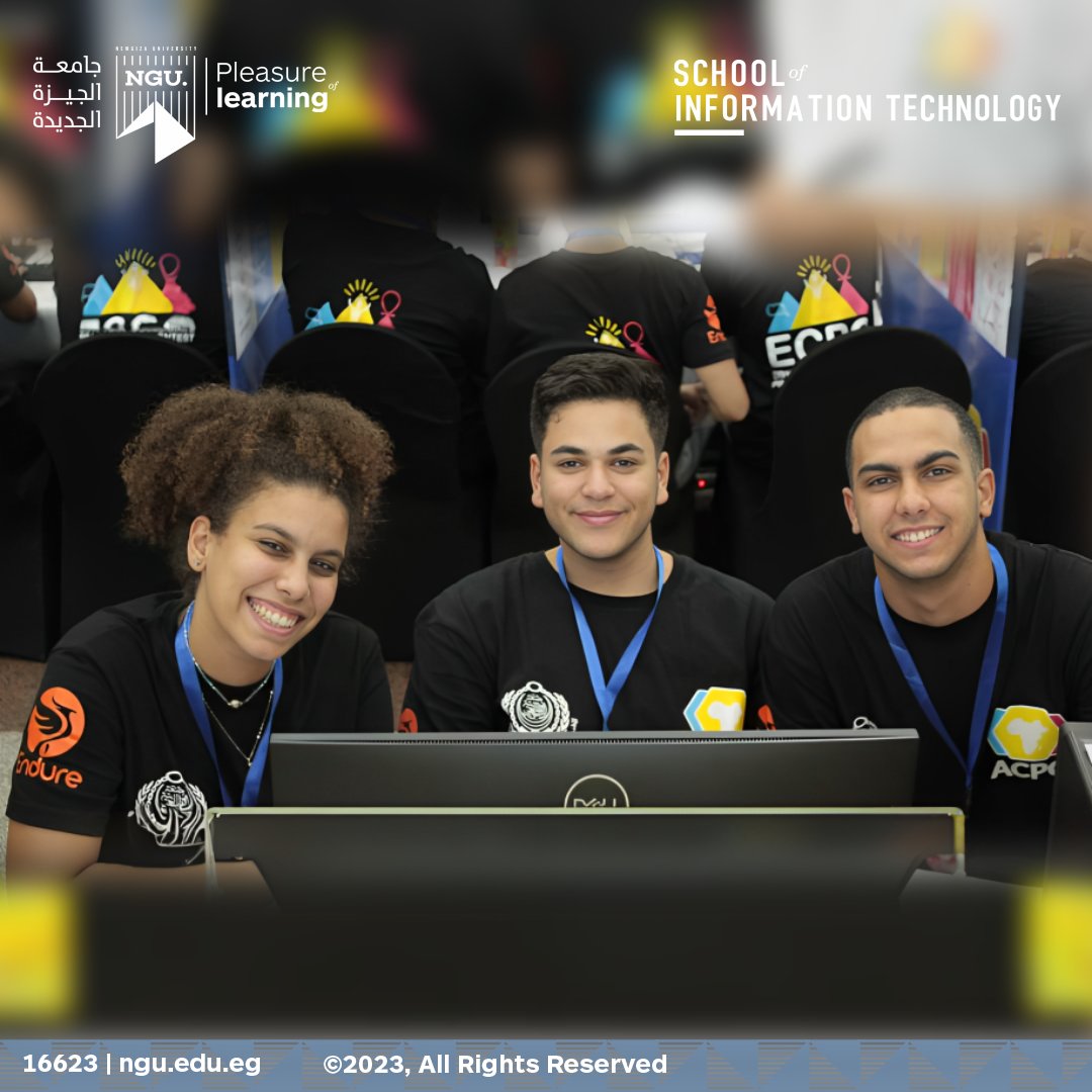 NGUegypt's tweet image. SOIT 2nd-year teams debut strong at Egyptian Collegiate Programming Contest. Newcomers shine, advance to finals. NGU students' passion and potential showcased, earning university pride. #NGU #SOITSuccess #ProgrammingTalent
