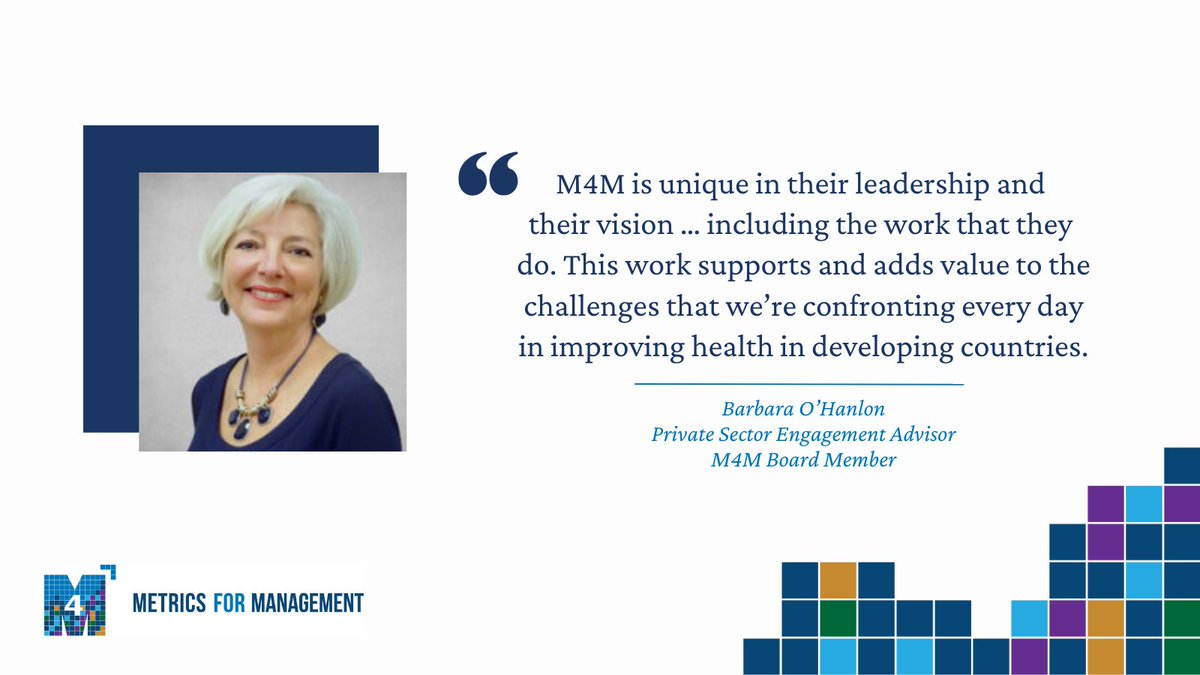 Metrics for Management (@metrics4mgmt) on Twitter photo 👏 <a href="/Metrics4mgmt/">Metrics for Management</a> puts data to use through evidence-based performance measures.
📣Meet our Board Member, Barbara O’Hanlon, a pioneer in private-sector policy reforms, public-private dialogue & health public-private partnerships. 👏 <a href="/Metrics4mgmt/">Metrics for Management</a> puts data to use through evidence-based performance measures.
📣Meet our Board Member, Barbara O’Hanlon, a pioneer in private-sector policy reforms, public-private dialogue & health public-private partnerships.