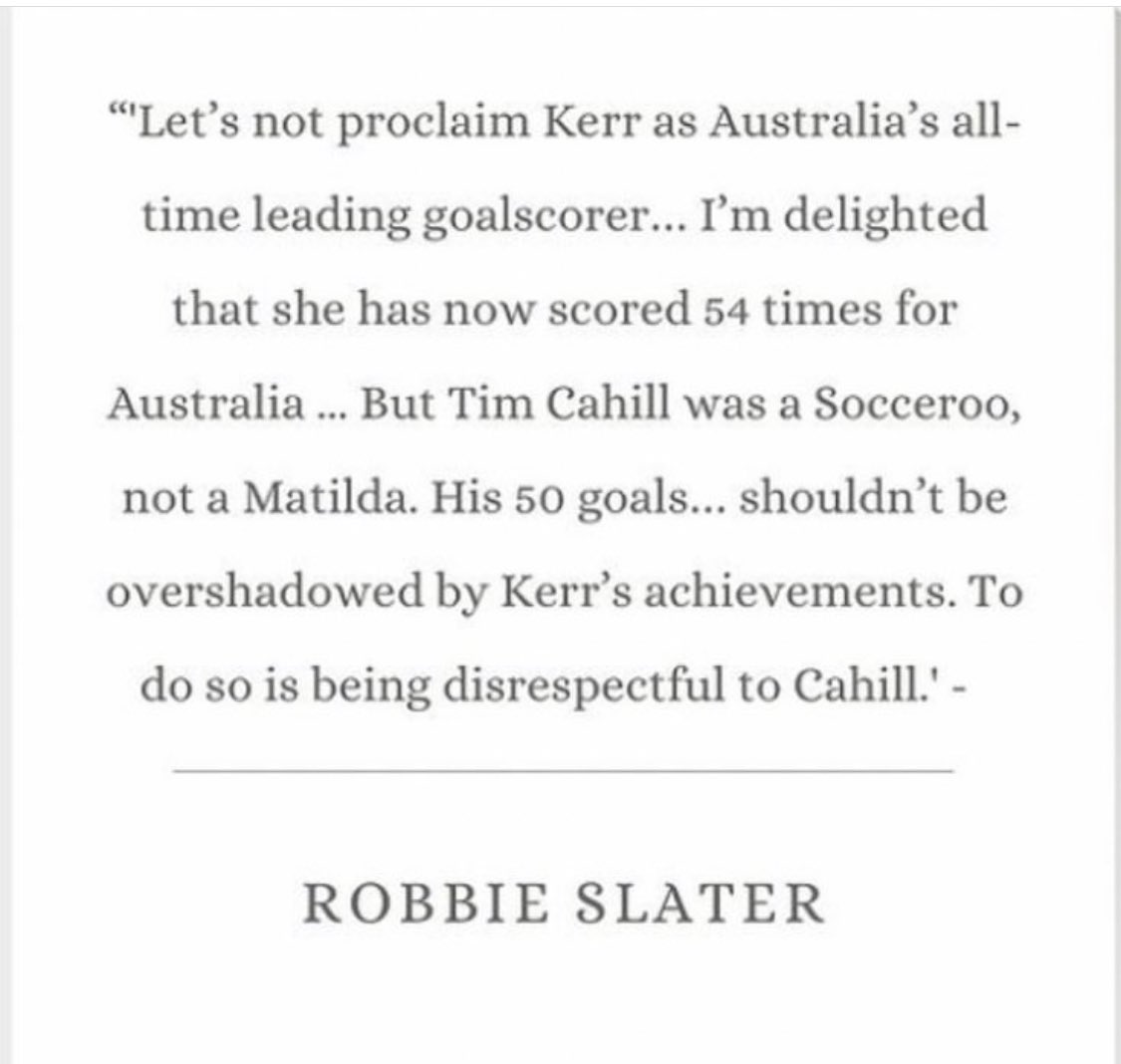 Um. Someone make this make sense. Are lady goals not worth the same as many goals? & absolutely no where in any (literally ALL) the #Matildas content have I heard anyone talk Cahills achievements down LDE ⬇️