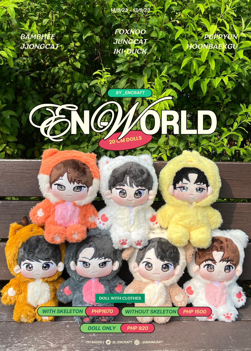 _encraft's tweet photo. EN-WORLD 20cm Dolls ☆
PRE-ORDERS ARE NOW OPEN! 🛒
🗓️: 14.8 (Mon) ~ 13.9 (Wed)
🔗: https://t.co/MAR4IoiGXy

Please carefully check the form for details. 
🌎 G.O = DM
#RT lottery - 1 doll of your choice will be sent to you! 

#ENHYPEN #엔하이픈 https://t.co/iulI8ftiiM