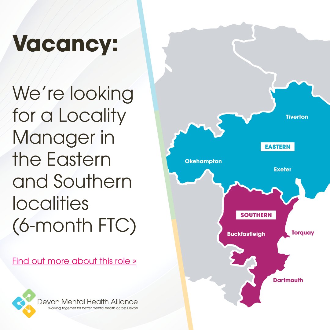 Due to a change in role, we're looking for a Locality Manager to cover the Eastern and Southern localities on a 6-month fixed-term contract. This role is based primarily in Exeter, hired by <a href="/steponecharity/">Step One Charity</a>.

Find out more about this role and how to apply: loom.ly/21RnJVQ