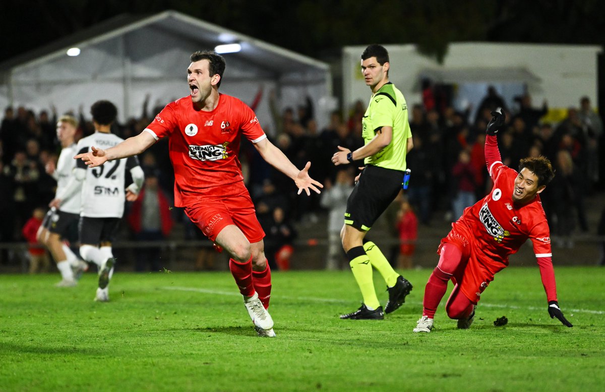 AustraliaCup's tweet photo. What a night it's shaping up to be in Adelaide 👀
The Red Devils are winning the battle of Campbelltown 👹
#CAMvMAC #AustraliaCup #MagicOfTheCup https://t.co/wq7Xnz3f3l
