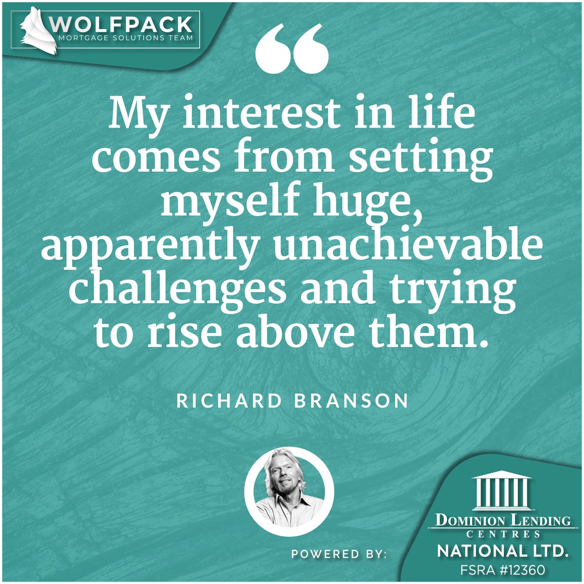 Wolfpack_Allan's tweet photo. #MondayMindset 💭

"My interest in life comes from setting myself huge, apparently unachievable challenges and trying to rise above them." - Richard Branson

Allan Murray - Mortgage Agent Level 1
Email: allan@wolfpackmortgagesolutions.com
Tel: (905)536.3154 https://t.co/jAXvCYTY9K