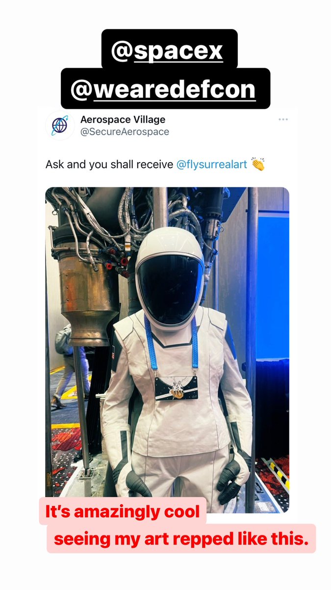 Thank you again <a href="/SecureAerospace/">Aerospace Village</a> <a href="/SpaceX/">SpaceX</a> and <a href="/defcon/">DEF CON</a> for repping my art.  Looking forward to designing next year’s boards, stickers and lanyards with <a href="/cybertestpilot/">Dan Allen</a>