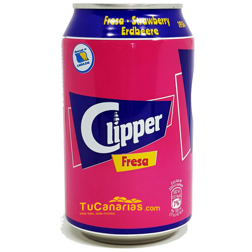 TuCanarias's tweet photo. Clipper de Fresa de 330 cc en Lata. Bebida refrescante gasificada y aromatizada sabor Fresa y elaborada y distribuida exclusivamente en Canarias. Considerado el mejor refresco del mundo en 2020

#refrescos #bebidas #fresas #clipper #bebidascongas 

https://t.co/G8DKVHMhUi https://t.co/97GsHaglnv