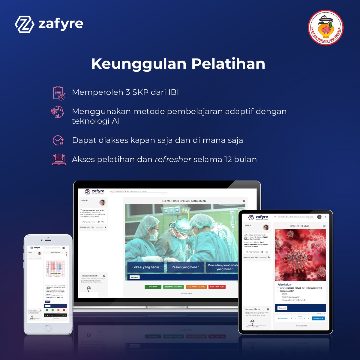 PPIBI's tweet photo. Peluncuran pelatihan sasaran keselamatan pasien international, zafyre bekerjasama dengan Ikatan bidan indonesia (IBI). Infolanjut silakan kunjungi website https://t.co/ro08wlO4wN https://t.co/omRxBjW5vE