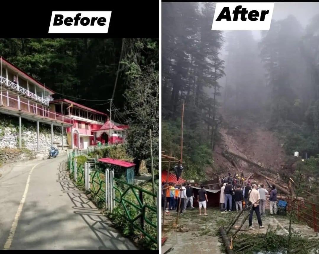 Before n after pics of ShivBawari in Summerhill, Shimla💔