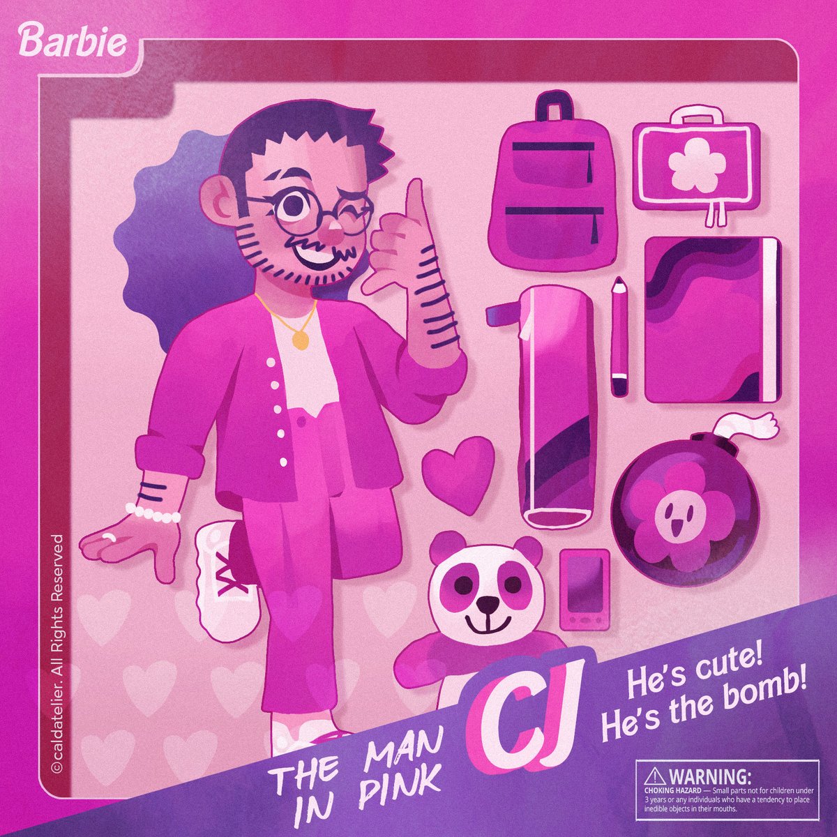 The man in pink is inspired by Barbie the Movie!