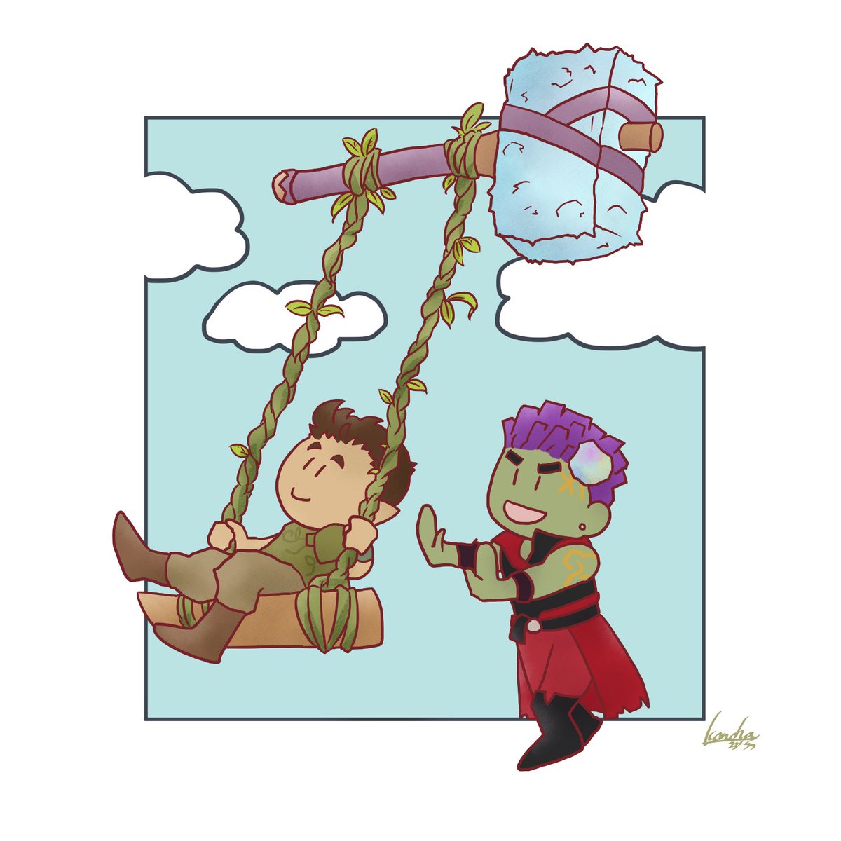 konoha77_D20's tweet photo. They seem to get along pretty well.😄
#criticalrolefanart https://t.co/TbkUYfAz13