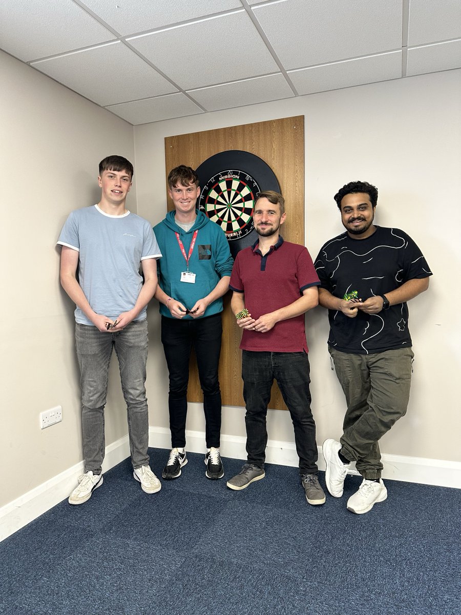 Get ready to aim, throw, and conquer! Our dart competition has been a blast so far, and we're thrilled to announce our semi-finalists: Patrick, Alan, David, and Nirmik🎉 Who will be crowned Zinkworks Dart Champion 2023? Stay tuned to find out🎯 #SoftwareEngineers #Tech #Darts