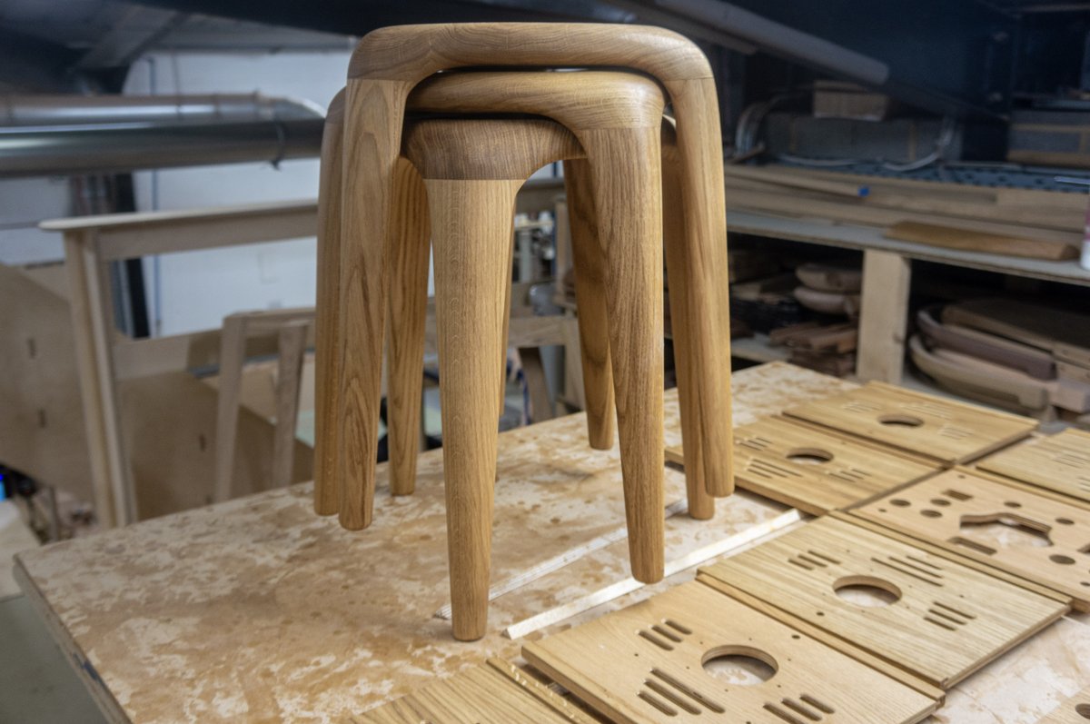 ✨ The stacking feature of our upcoming stools not only adds flexibility to your living space but also beautifully showcases the natural flowing design. #Dovetailors #Prototype #WIP