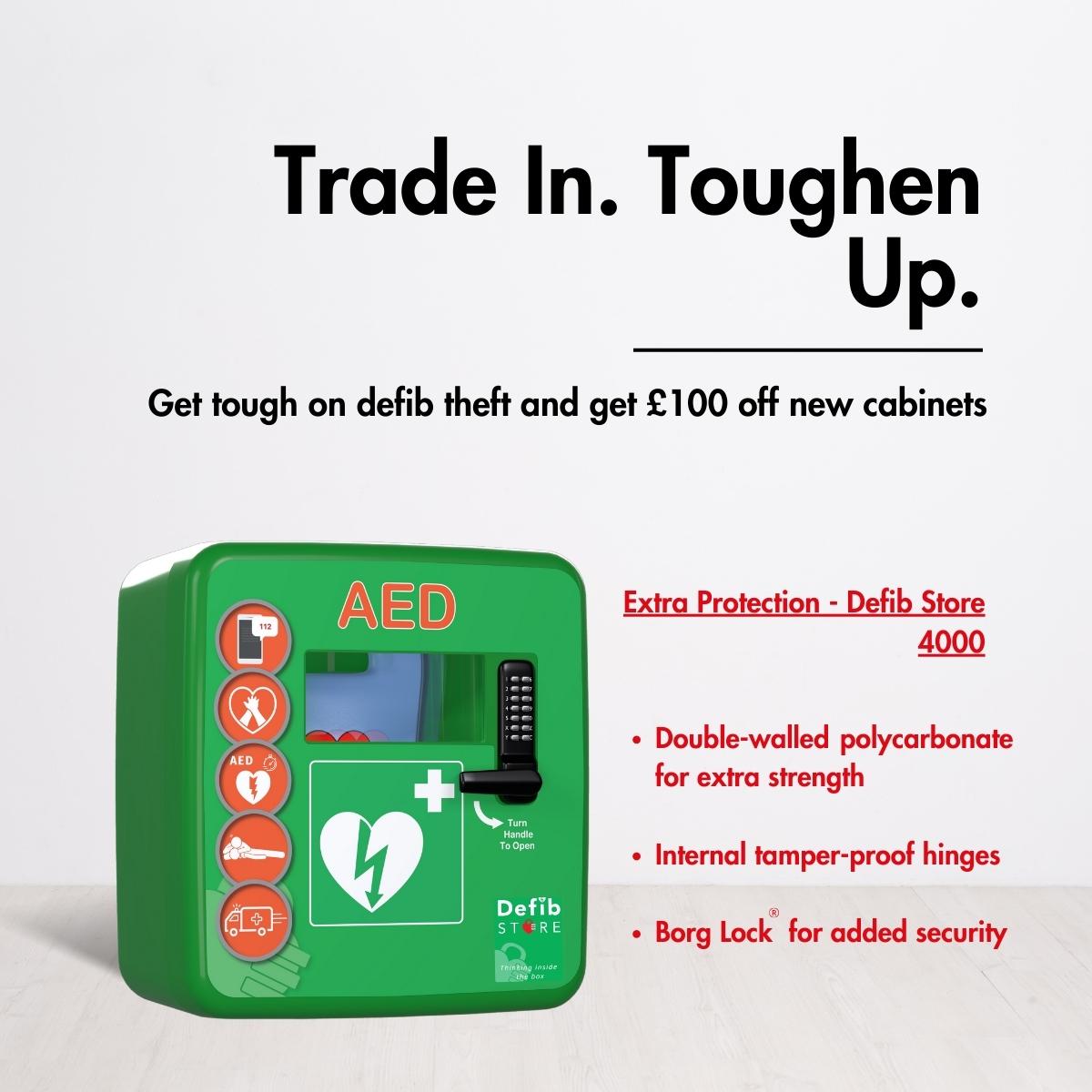 DefibStoreLtd's tweet image. 💔 Frustratingly, we're seeing more posts online of vandalised public access defibrillators.

To combat theft and damage, we offer £100 off retail price of a Defib Store 4000 cabinet, when you trade in an old one.

lnkd.in/eQGq9CAT

#Tradein #Toughenup #Defibrillators