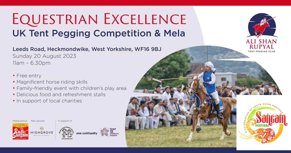 Our last event takes place today so pop along and see us.

#southasianheritagemonth #kirklees #familyfun #tentpegging #JoinUs