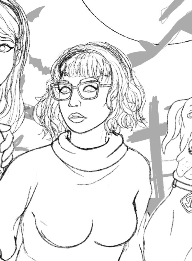 frecklefoxart's tweet photo. Here’s a sneak peek at my new ✨wip✨
Let the spooky season begin! 🦇🦇
#spooky #ScoobyDoo #fanart https://t.co/wDnUZHLDMR
