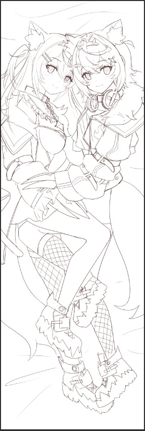 Its Our First Time Drawing 2 Chara in 1 Dakimakura  Let's Goooo   #FWMCpix